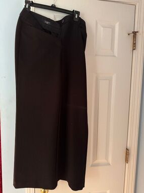 LOFT Black Wide-Leg Work Trousers